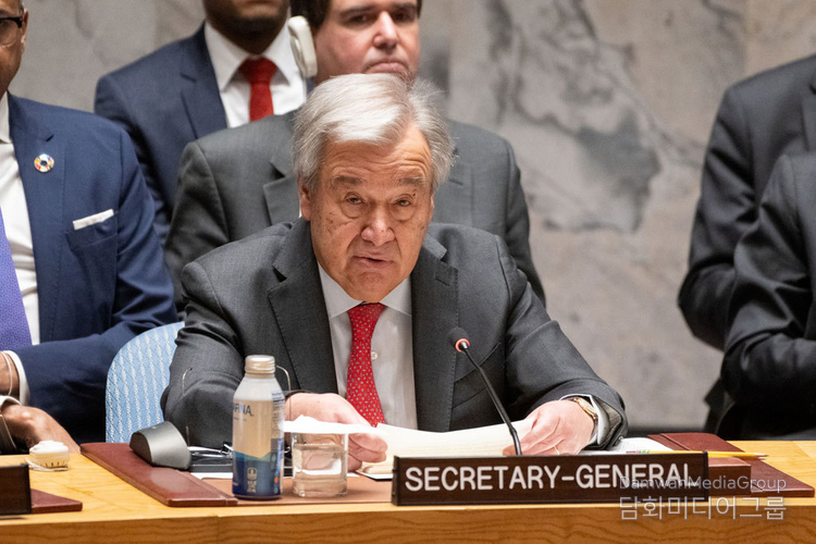 UN Secretary-General António Guterres delivers remarks at the meeting of the Global Counter-Terrorism Compact on Jan. 24, 2024. / Courtesy of UN News