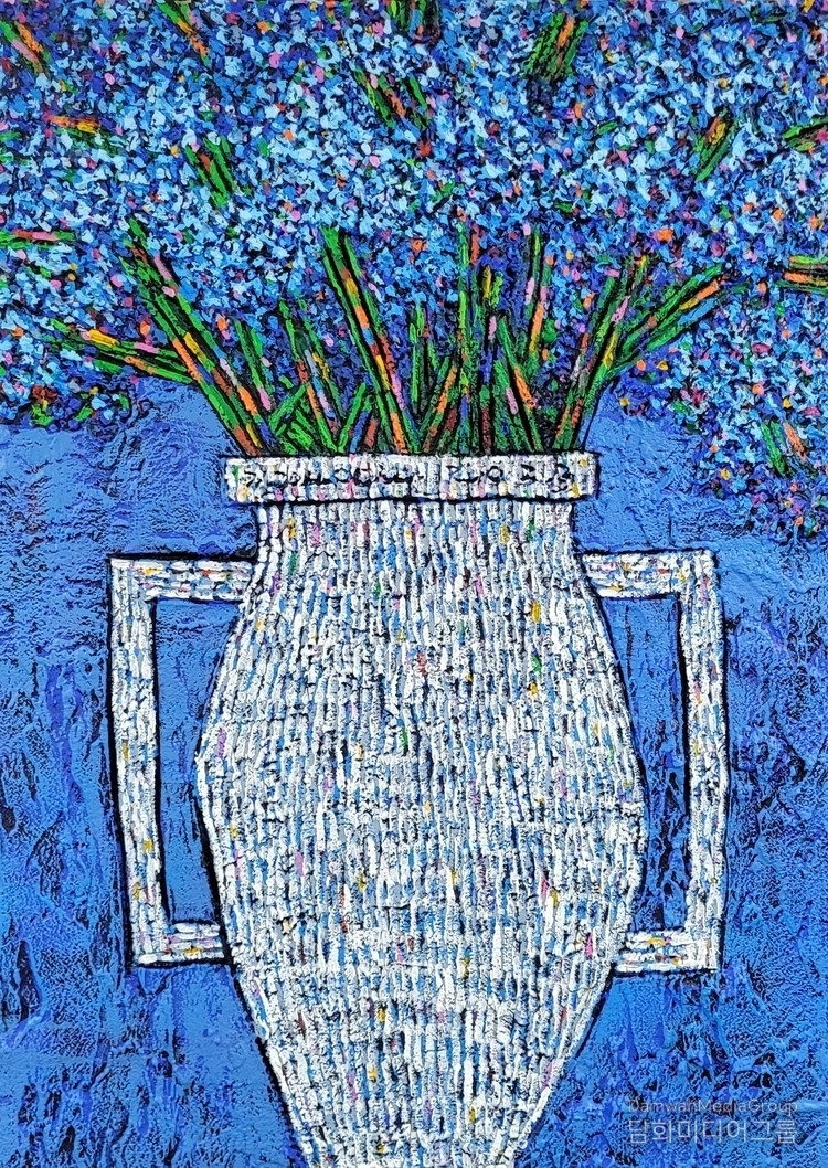 "The Story of Living - Hwayangyeonhwa" 61.1x90.9cm mixed materials 2023