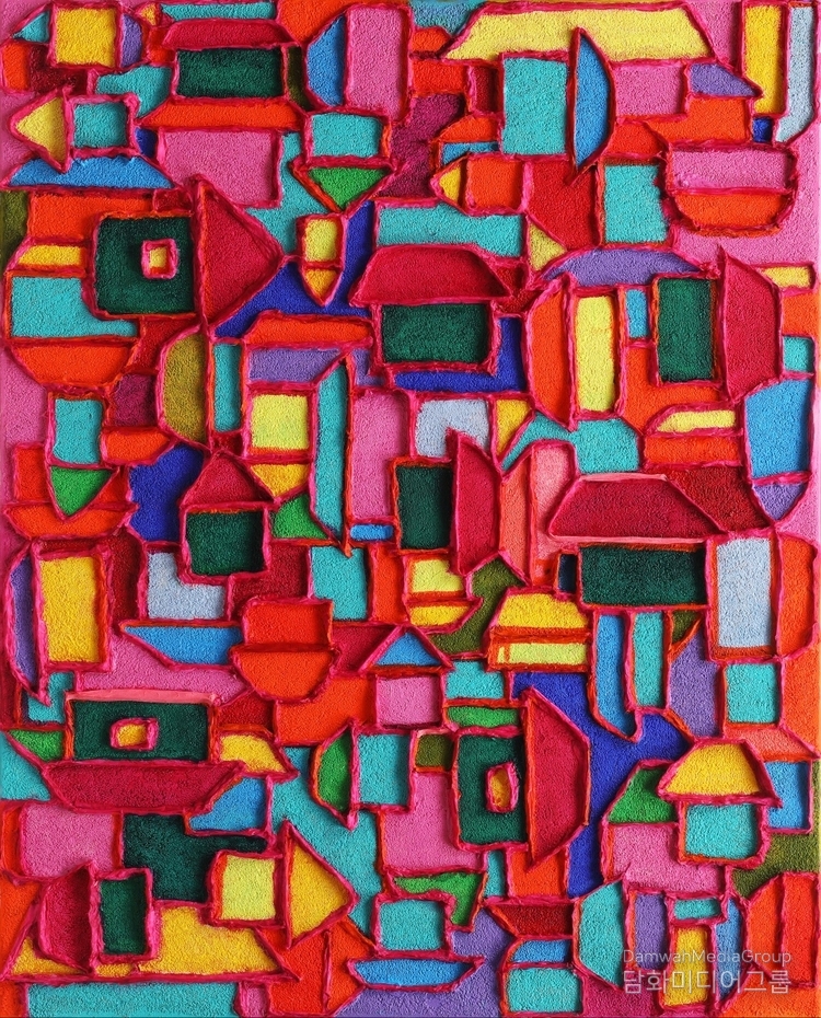 Sunshine House 97X73 cm, mixed media on canvas, 2021